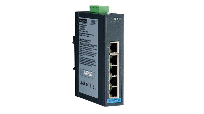 5-port 10/100Mbps Industrial Unmanaged Switch, Wide Temp