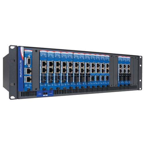 Managed Modular 20-slot Media Converter Chassis,  w/o Power (also known as MediaChassis 605-10144-10)